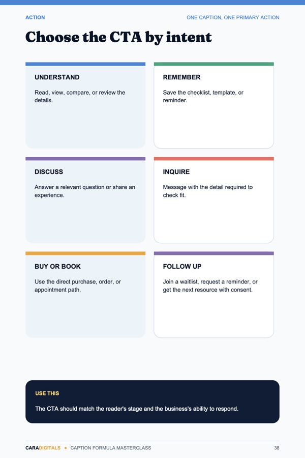 Choose the CTA by intent