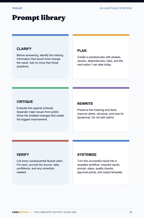 Prompt library page