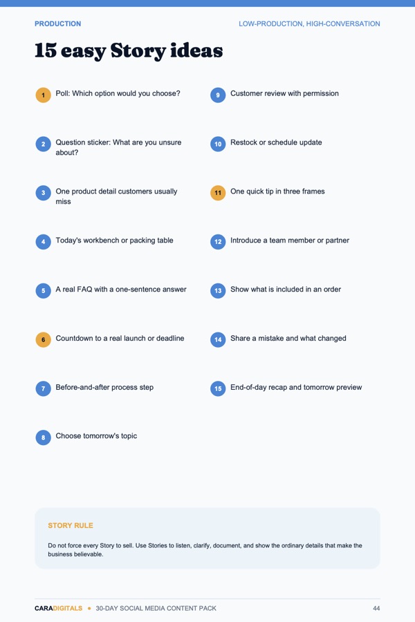 15 easy Story ideas